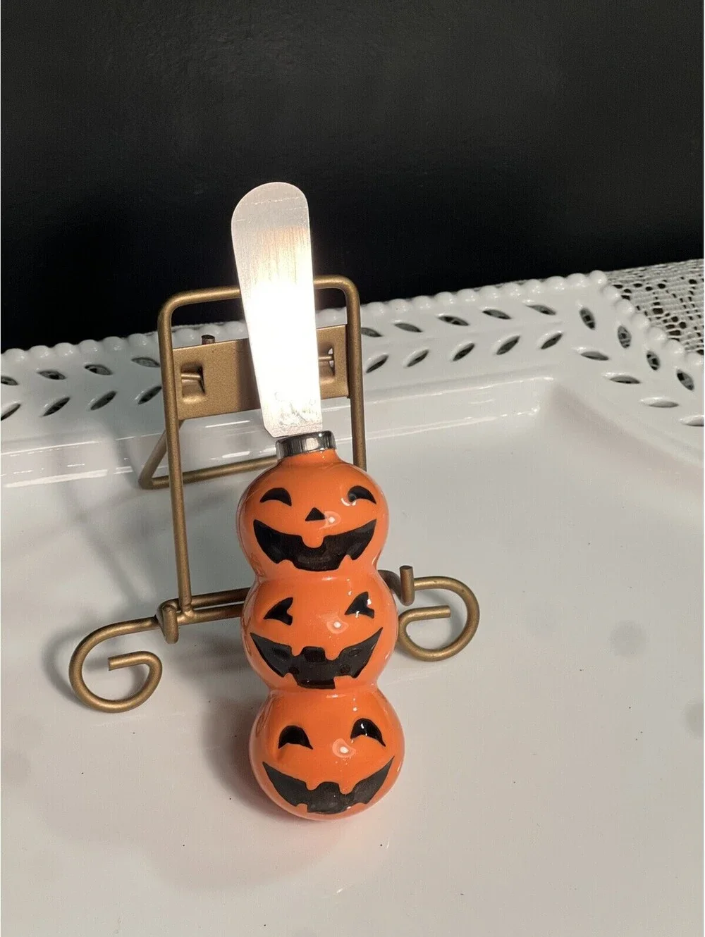 Upware Halloween / Pumpkin /jack-o-lantern Lot Of 2 Cheese Or Butter Spreaders